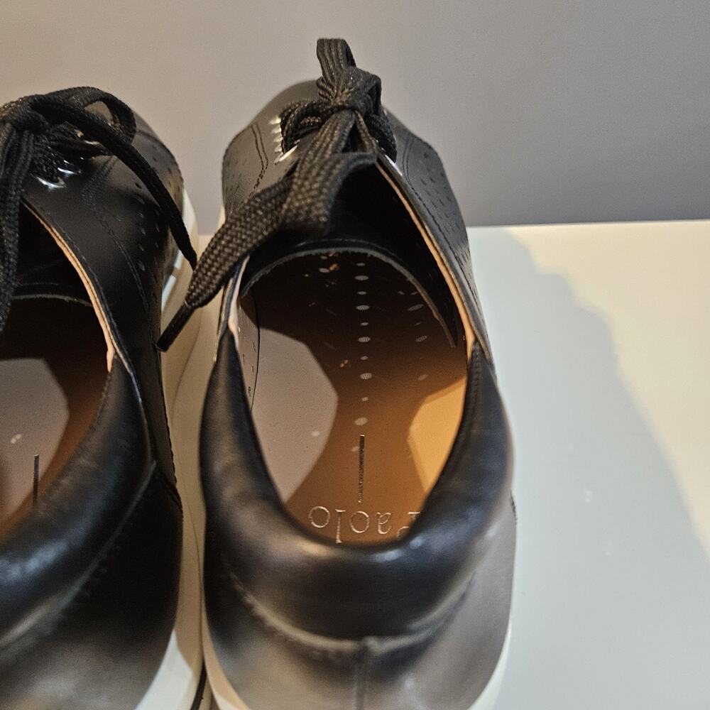 Linea Paolo Black Perforated Womens Lace-Up Platform Sneakers Size 9M - Picture 8 of 14